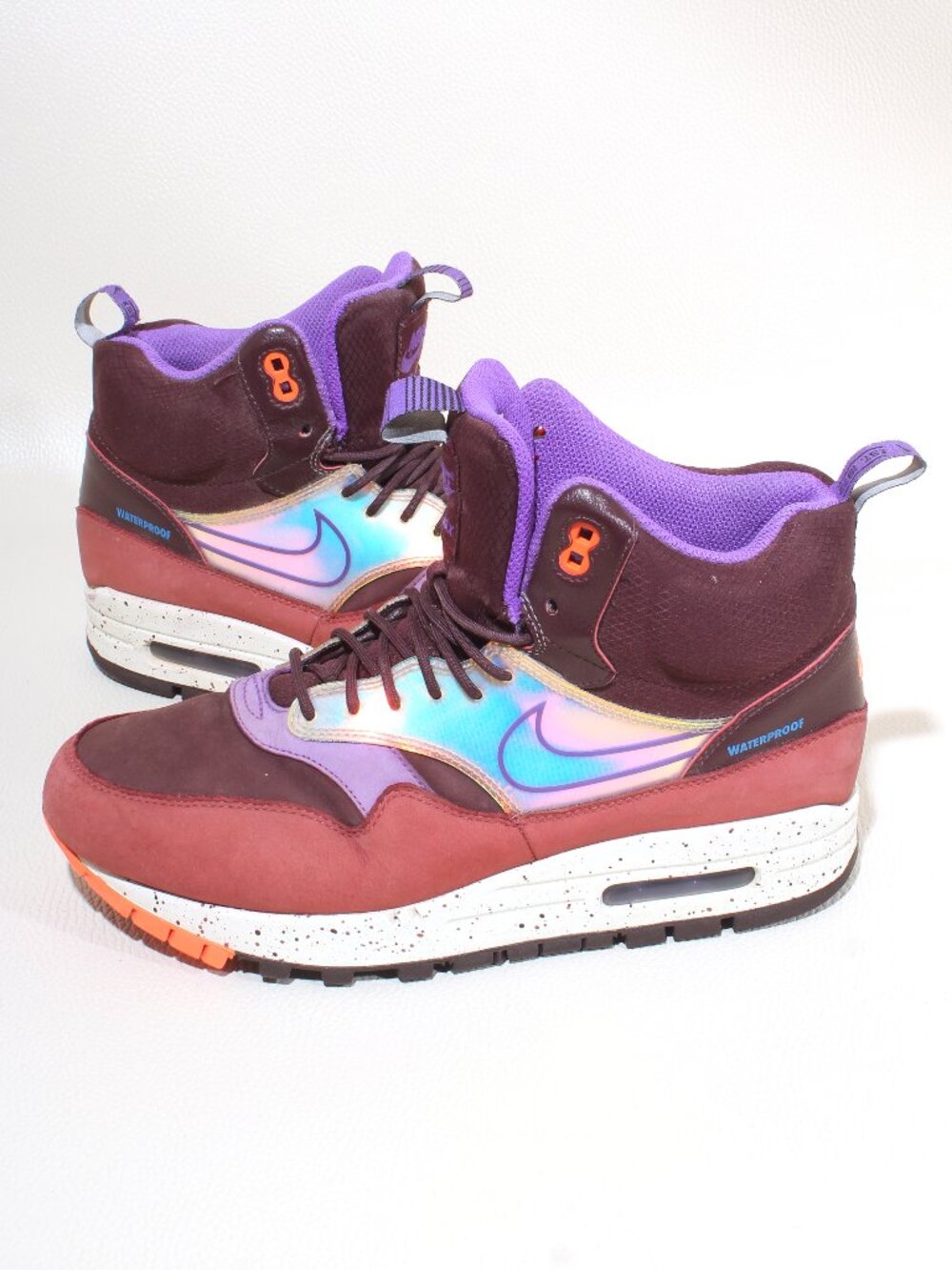 Nike Air Max 1 Sneakerboot Womens Size 9.5 Mid Deep Burgundy Iridescent Shoes
